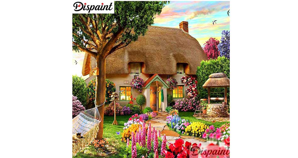 house surrounded by flowers