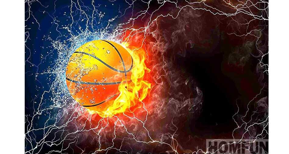 burning basketball