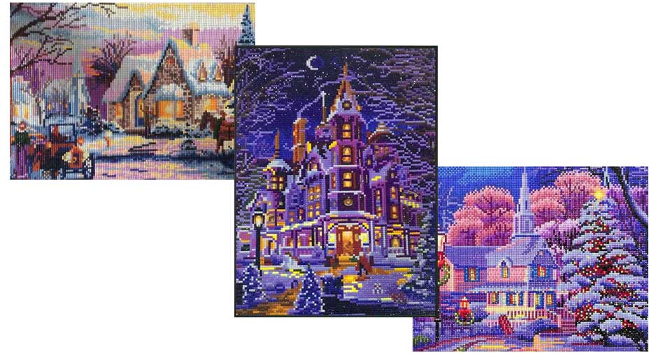 LED paintings with Christmas motifs