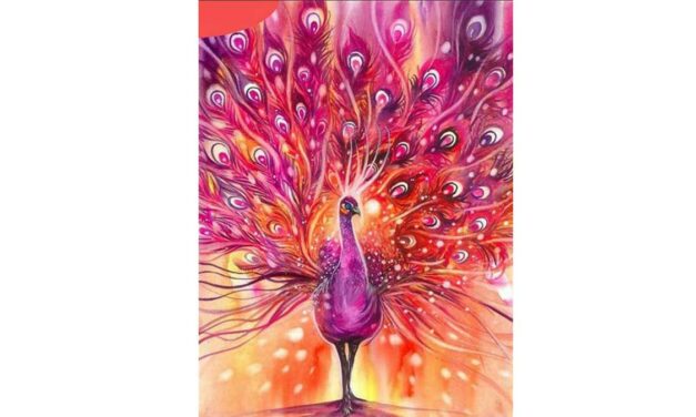 Week 36 – Peacock in shades of pink and purple